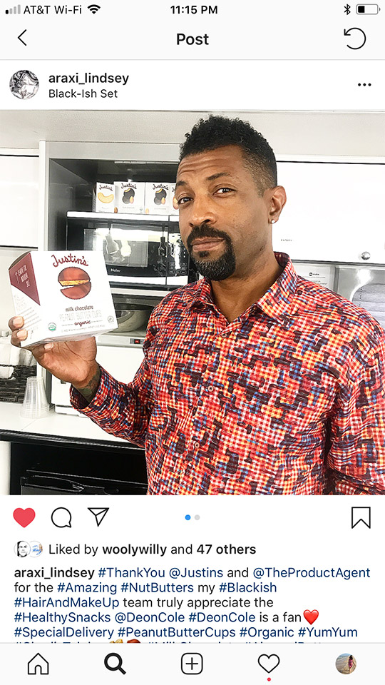 Dean Cole from Black-ish - Justin’s peanut butter cups